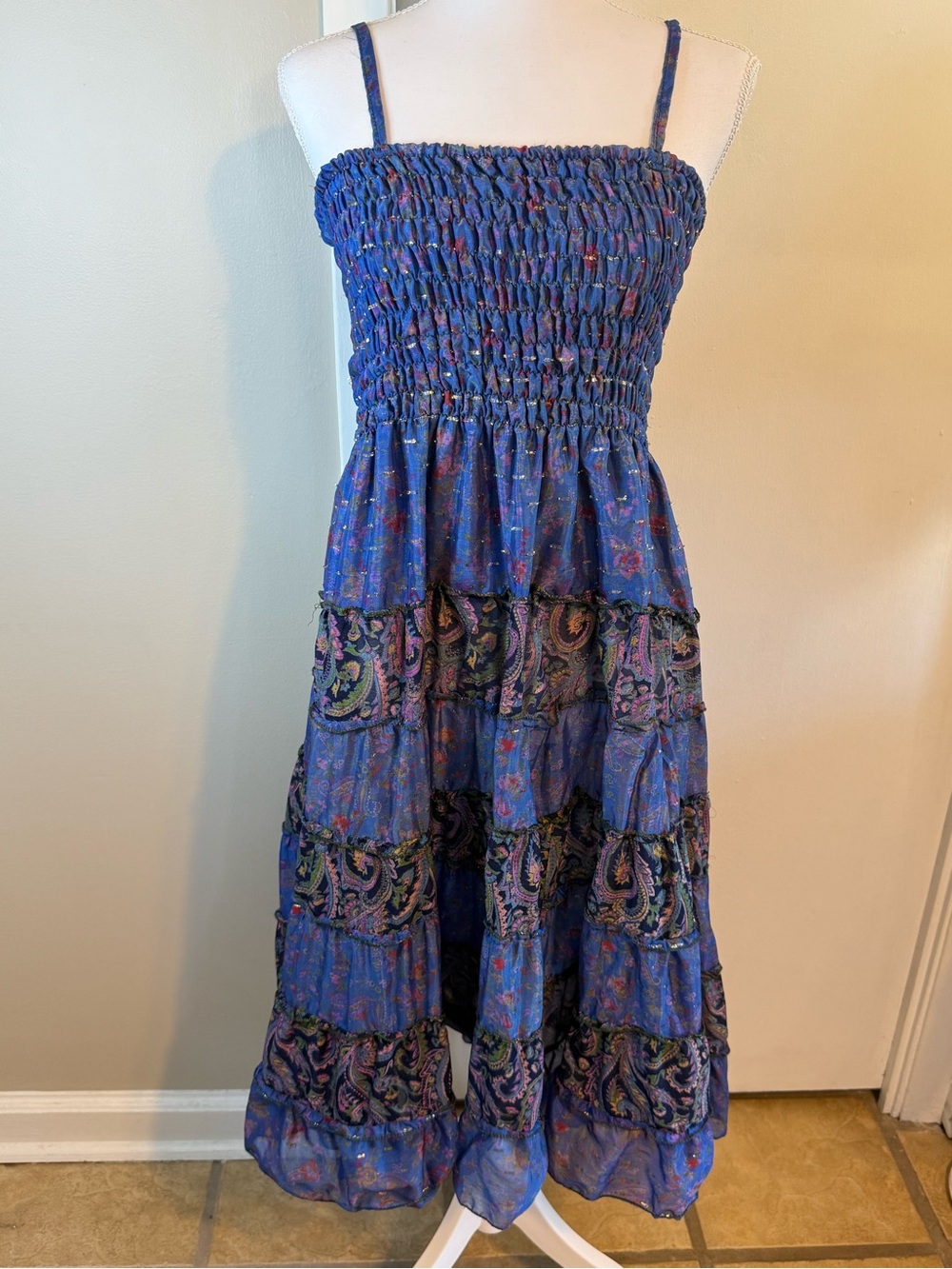 India Boutique Vintage Boho Patchwork Halter Dress – Women's Size S/M